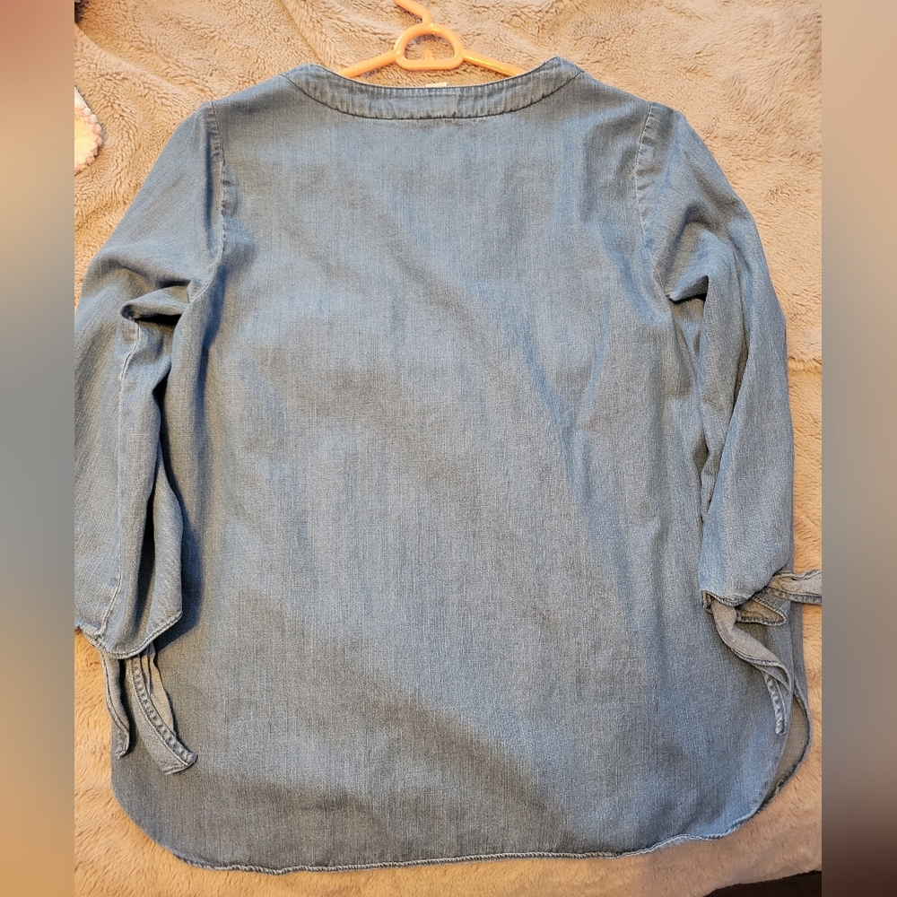 Michael Kors Light Blue Denim Blouse - Picture 3 of 3